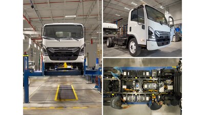 The first production units of the all-new Isuzu NRR-EV being assembled at Builtmore Contract Manufacturing’s facility in Charlotte, Michigan.